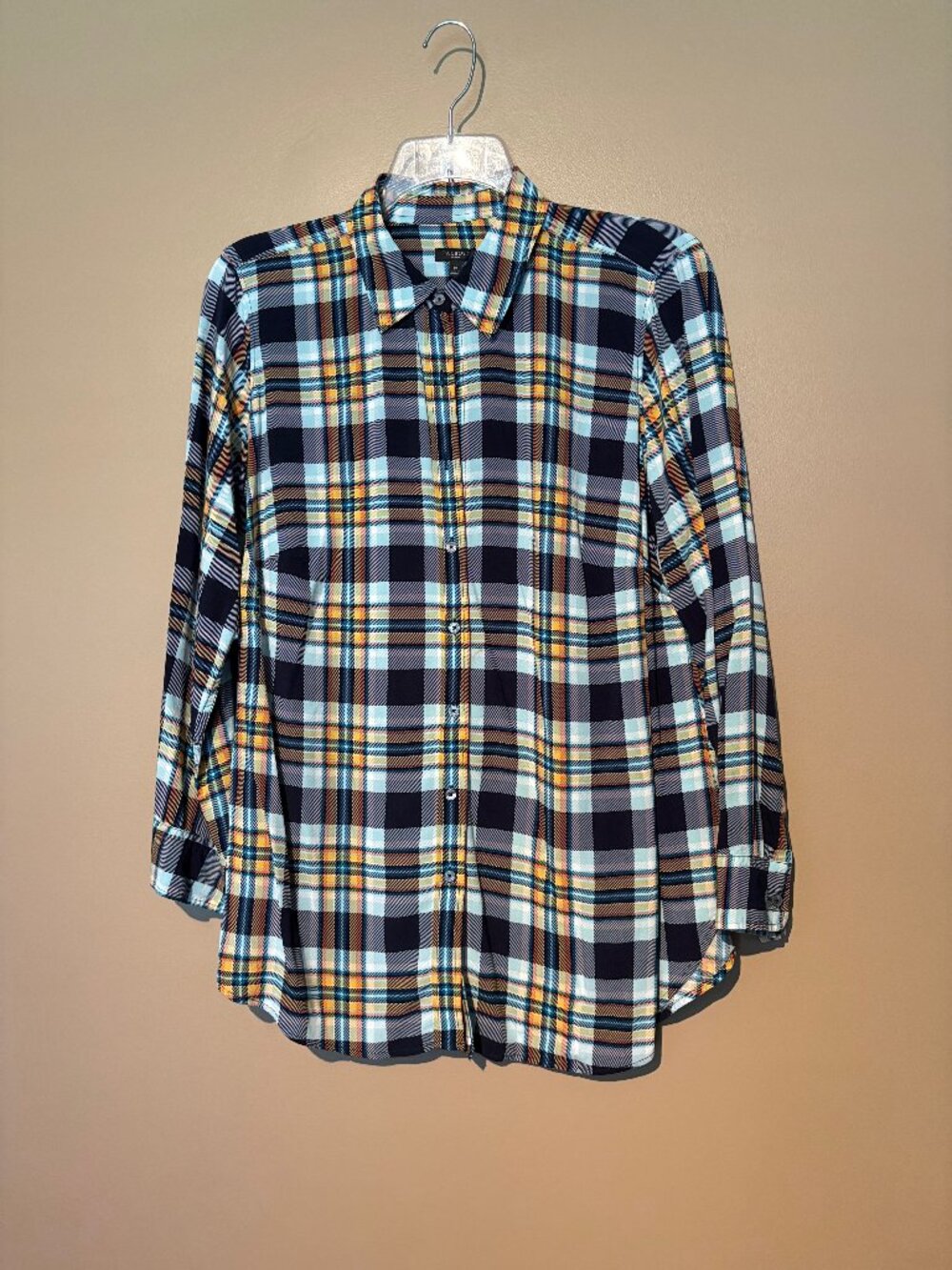 Talbots Plaid Tunic Blouse, Size 1X